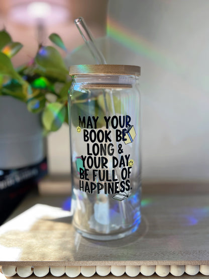 Book Be Long Glass Can Cup