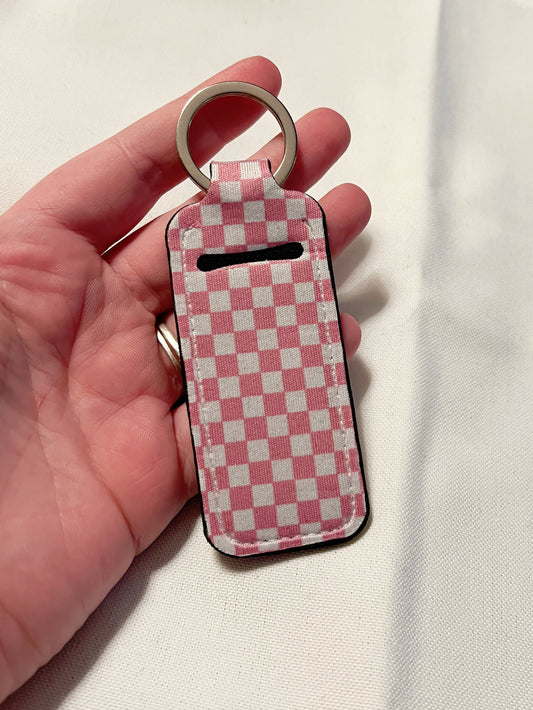 Pink Checker Chapstick Holder