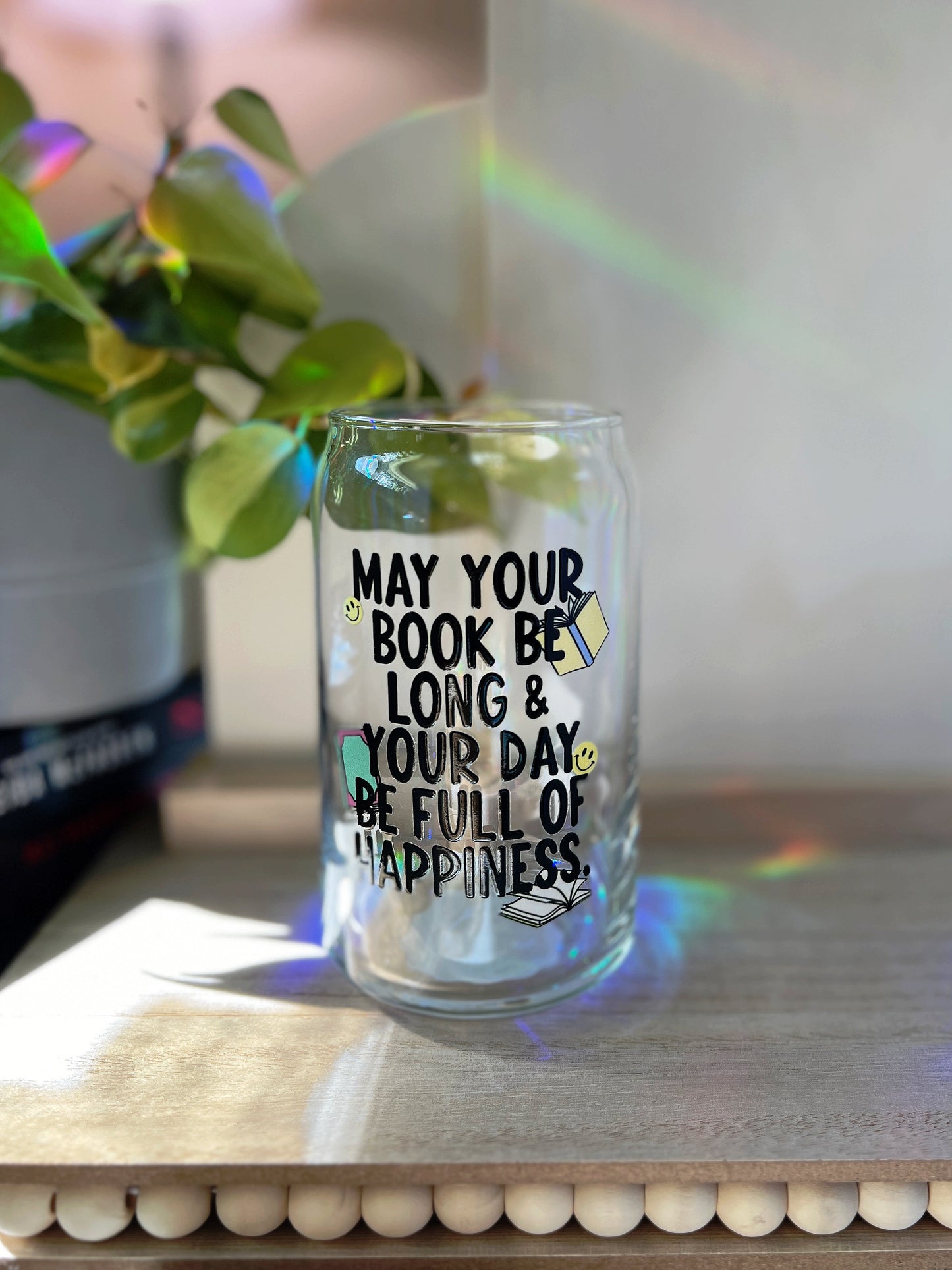 Book Be Long Glass Can Cup