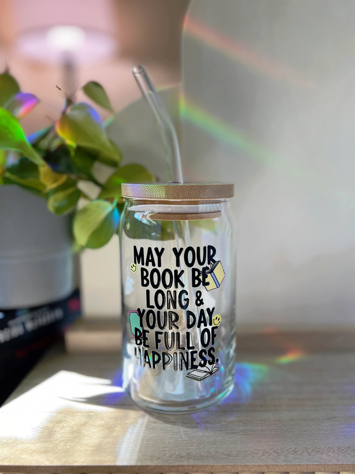 Book Be Long Glass Can Cup