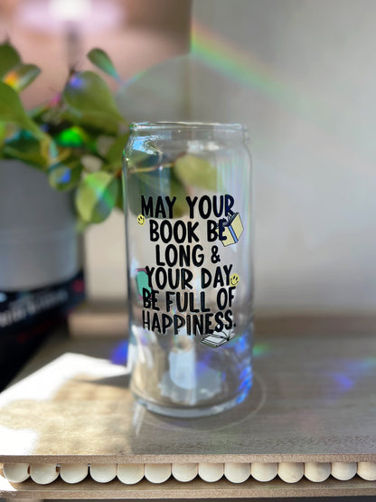 Book Be Long Glass Can Cup