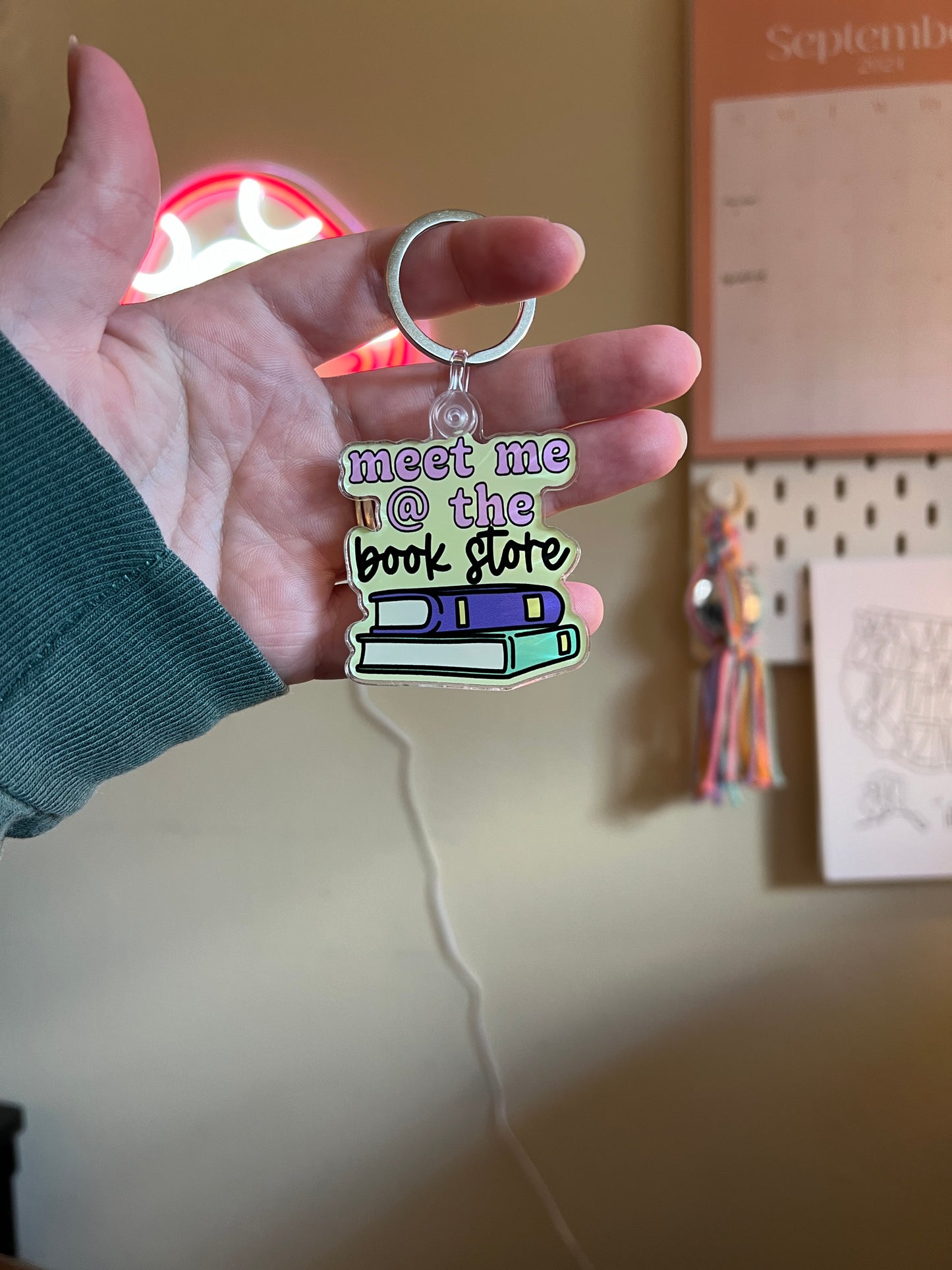 Meet Me @ The Book Store Keychain